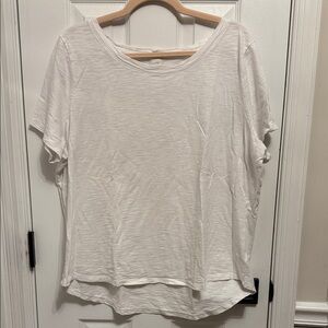 Talbots Short Sleeve White Slub Tee Sz 2X